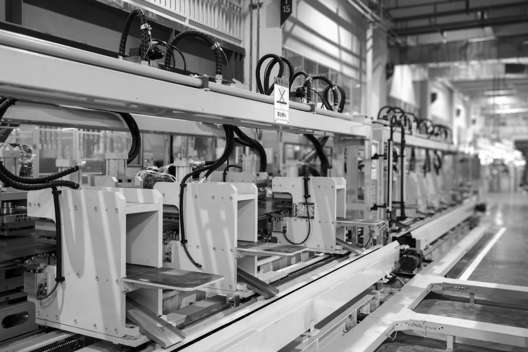 Automated equipment on an industrial production line.